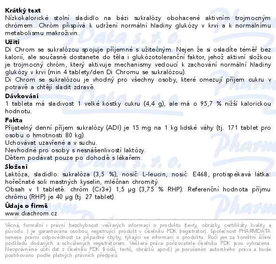 Di Chrom se sukralózou stolní sladidlo 80 tablet - popis
