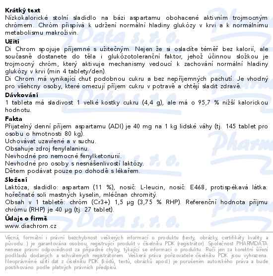 Di Chrom stolní sladidlo 80 tablet - popis