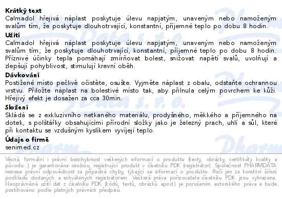 Calmadol 6 náplastí s hřejivým účinkem - popis