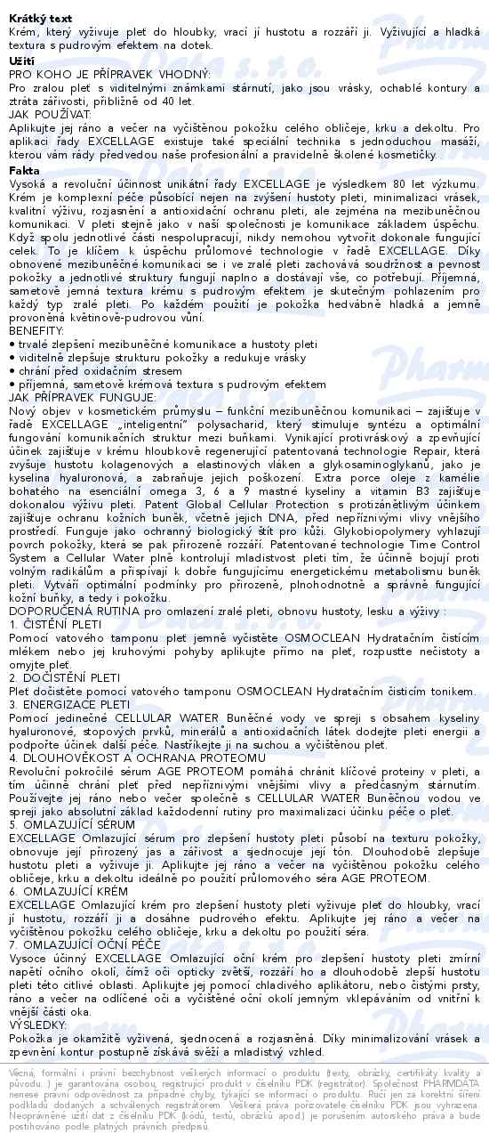 Esthederm Excellage omlazující krém 50ml - popis