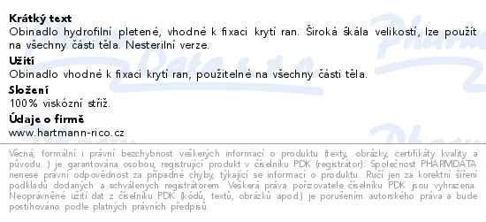 Hartmann Hydrofilní neelastické obinadlo 12cmx10m 10ks - popis