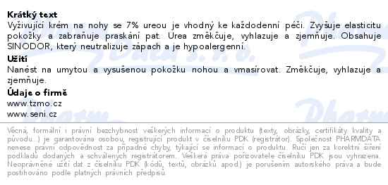 Seni Care vyživující krém na nohy 7% urea 100ml - popis