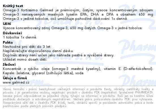 Omega-3 fortissimo 60 tobolek Galmed - popis