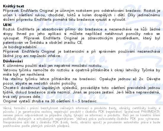 EndWarts Original roztok k odstranění bradavic 5ml - popis