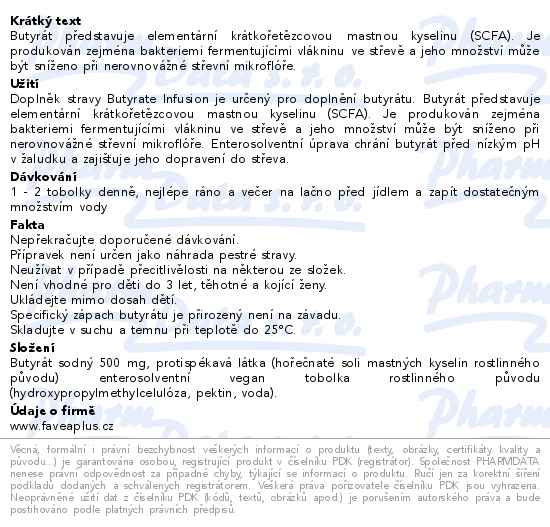 Favea Butyrate Infusion 500 tobolek 100 - popis