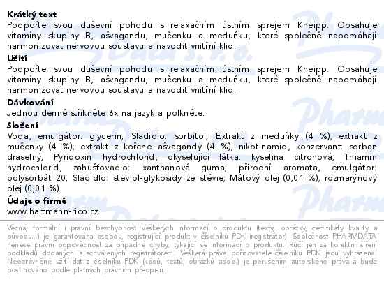 Kneipp Ashwagandha relaxační sprej 30 ml - popis