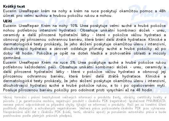Eucerin UreaRepair krém na ruce + krém na nohy Vánoce 2025 - popis