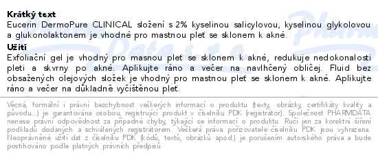 Eucerin DermoPure Clinical exfoliační čisticí gel + fluid s trojitým účinkem Vánoce 2025 - popis