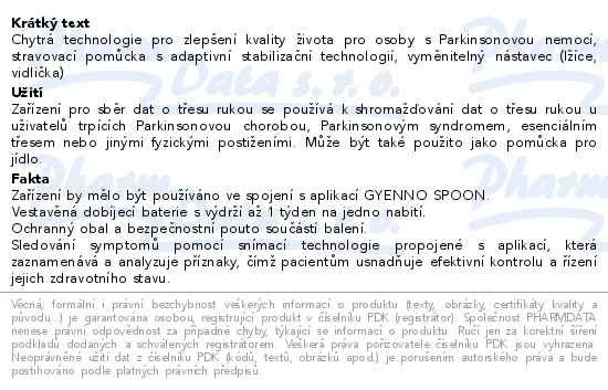 Gyenno Bravo Twist Zařízení pro sběr dat o třesu ruky - popis