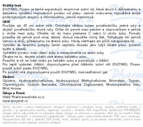 Enzymel Floss+ expandující enzymová zubní nit 30m - popis