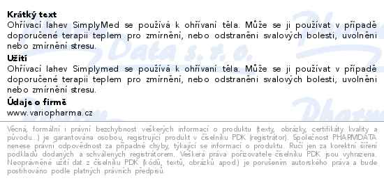 SimplyMed Termofor ohrřívací láhev s fleesovým obalem Pink 2l - popis