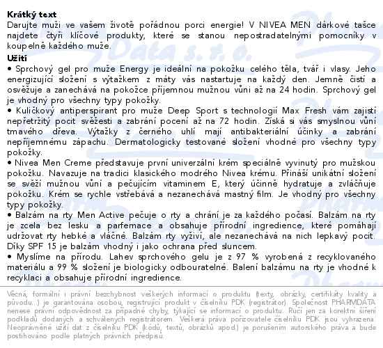 Nivea Men Bag Feel Energized Set - popis