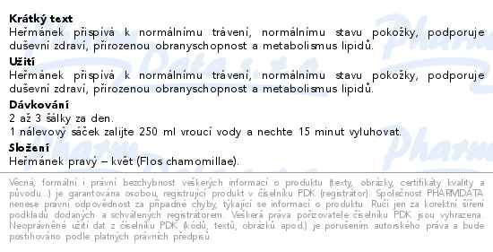 Herbofit Heřmánek pravý 20x1.5g - popis