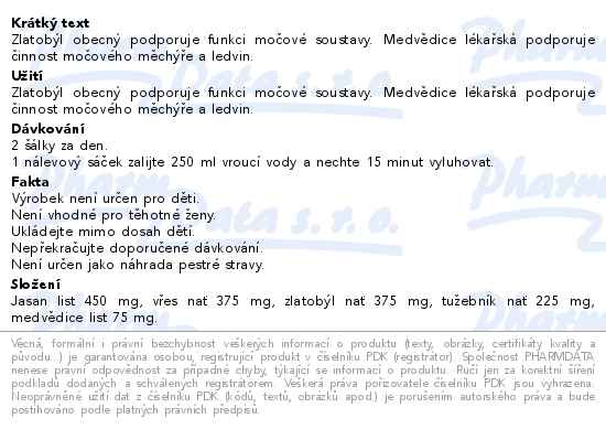 Herbofit Urologický čaj 20x1.5g - popis