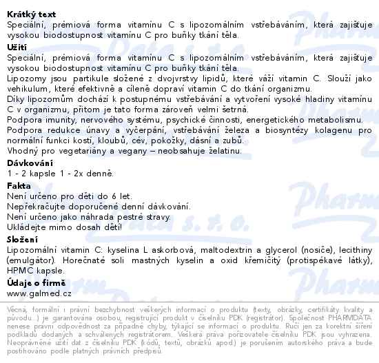 Vitamín C lipozomální forte 500mg 100+20 kapslí navíc Galmed - popis