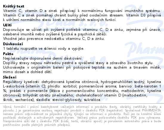 Ascorvita Max 20 šumivých tablet - popis