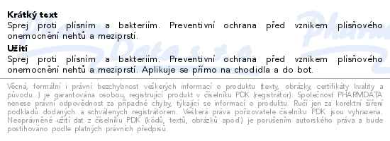 Urgo Sprej proti plísním a bakteriím 125ml - popis