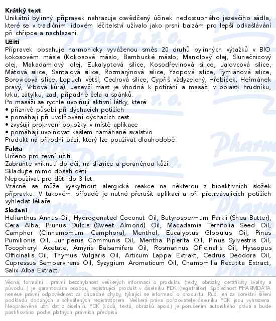 SwissMedicus Jezevčí mast 125ml - popis