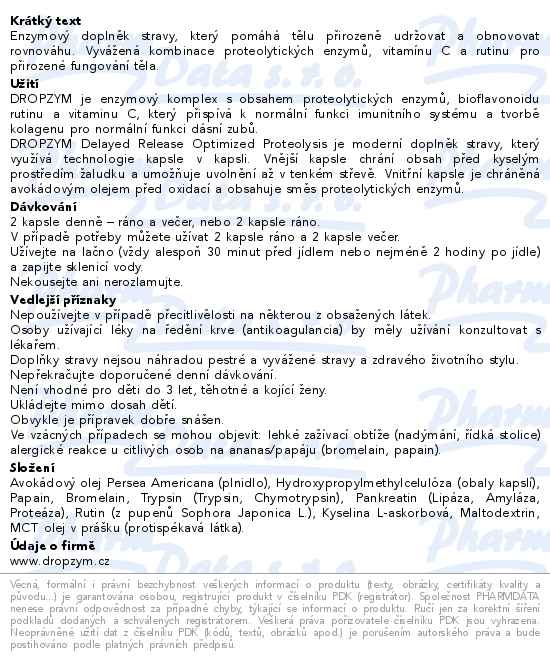 Dropzym Enzymový komplex 30 kapslí - popis