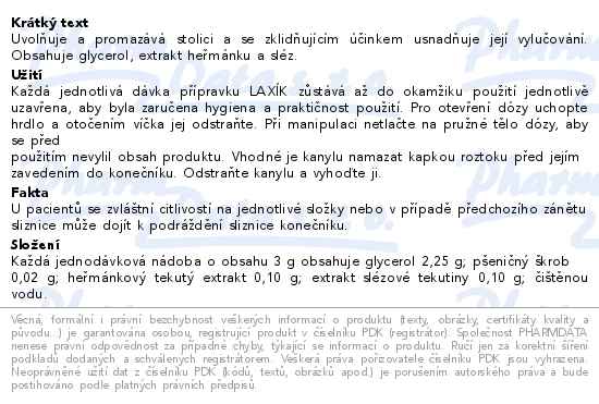 Laxík mikroklystýr pro děti 3x3g - popis