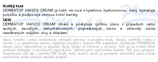 Dermatop krém na ruce 75 ml - popis