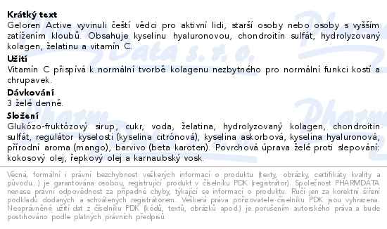 Geloren Active příchuť mango 90 želé tablet - popis