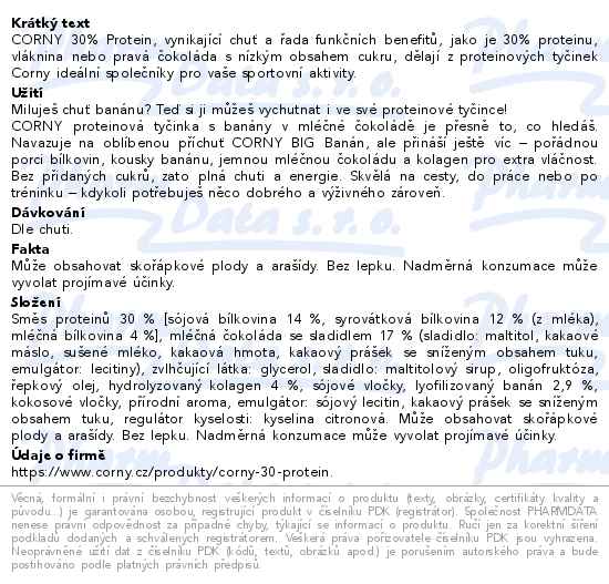 Corny 30% Protein banán 50g - popis