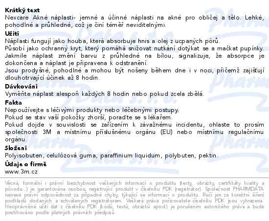 3M Nexcare náplast na akné 15ks - popis