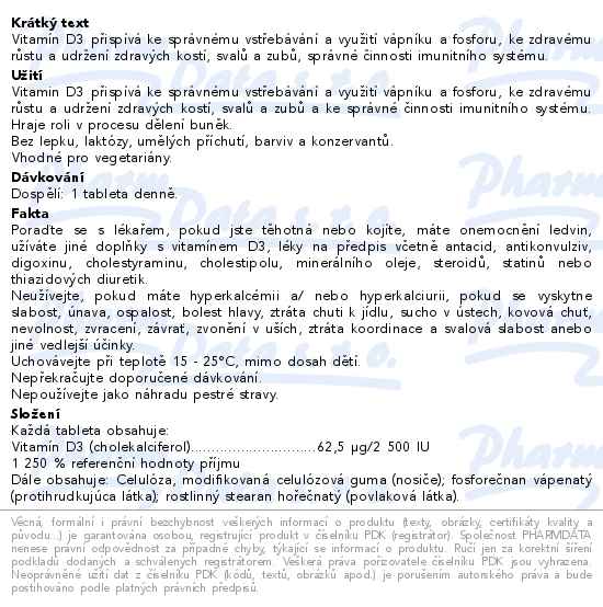 Jamieson  D3 2500IU 180 tablet - popis