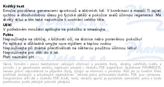 Emspoma Sport regenerační emulze 200ml - popis