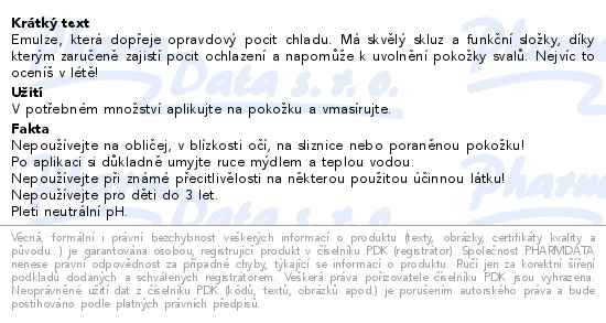 Emspoma Sport chladivá emulze 200ml - popis