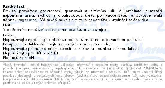 Emspoma Sport regenerační emulze 1000 ml - popis