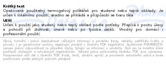 DuoTherm Termogelové polštářky střední 11x30cm - popis
