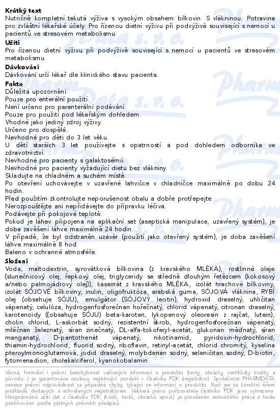 Nutrison Protein Advance 500ml - popis