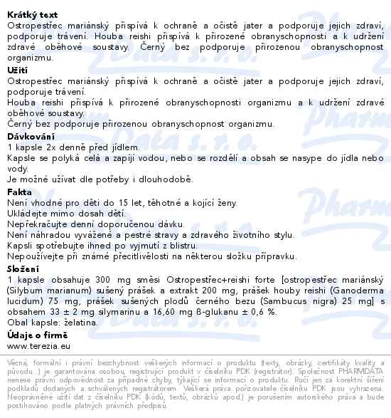 Terezia Ostropestřec+Reishi Forte 120 kapslí - popis