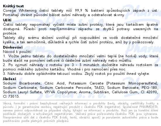 Corega Whitening čisticí tablety 30ks - popis
