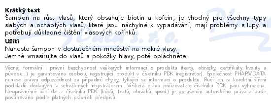 Miowell regenerační šampon pro zdravý růst vlasů 250ml - popis