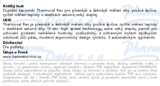 Hartmann Thermoval flex digitální teploměr 1ks - popis
