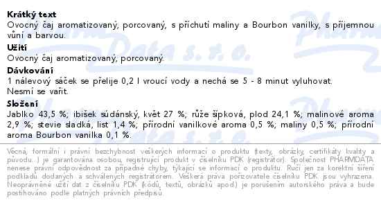 Megafyt Malinová láska 10 sáčků - popis