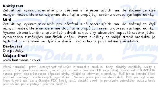 Hartmann Zetuvit E savé kompres sterilní 10x20cm 25ks - popis