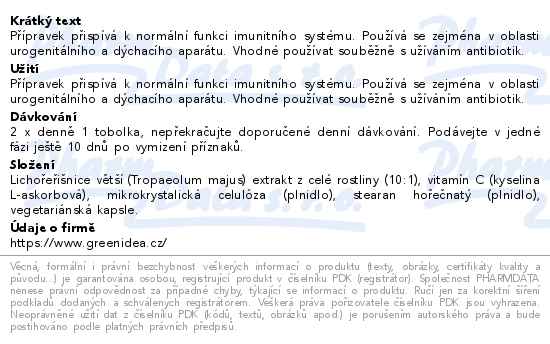 Green idea Lichořeřišnice větší bylinný extrakt 60 tobolek - popis