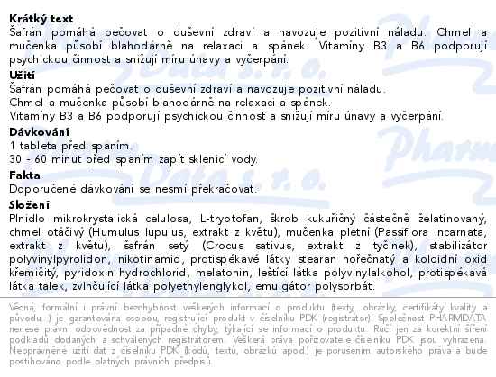 Tryptospan s melatoninem 50+10 tablet zdarma - popis