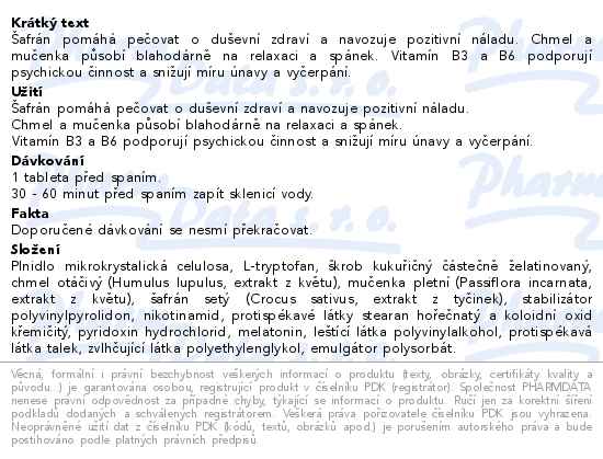 Tryptospan s melatoninem 30 tablet - popis