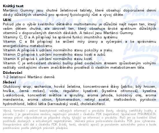 Marťánci Gummy Karol a Kvído 50 želatinových tablet +samolepky PROMO - popis