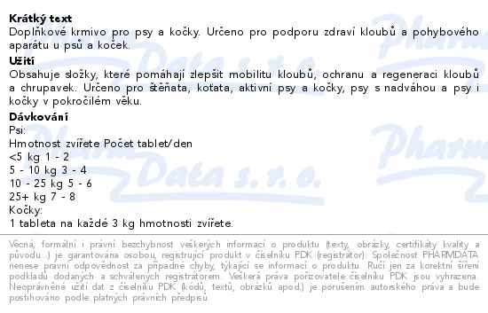 Petigal Kloubní výživa s příchutí masa 100 tablet - popis