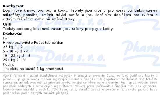 Petigal Snadné trávení s příchutí masa 100 tablet - popis