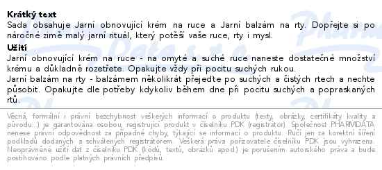 Leros Jarní obnovující sada péče o ruce a rty Violka & levandule - popis