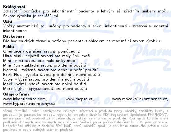 iD Discreet Light Pads Extra Plus 10 ks - popis