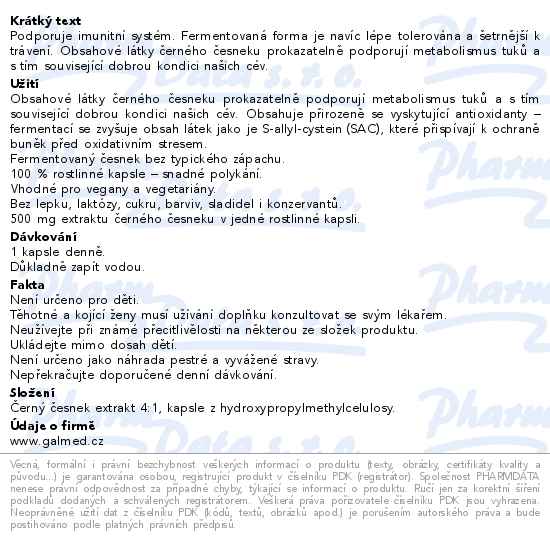 Černý česnek 500mg 60+30 kapslí Galmed - popis