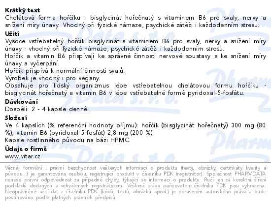 Maxi Vita Essentials Magnesium Bisglycinate 90 kapslí - popis